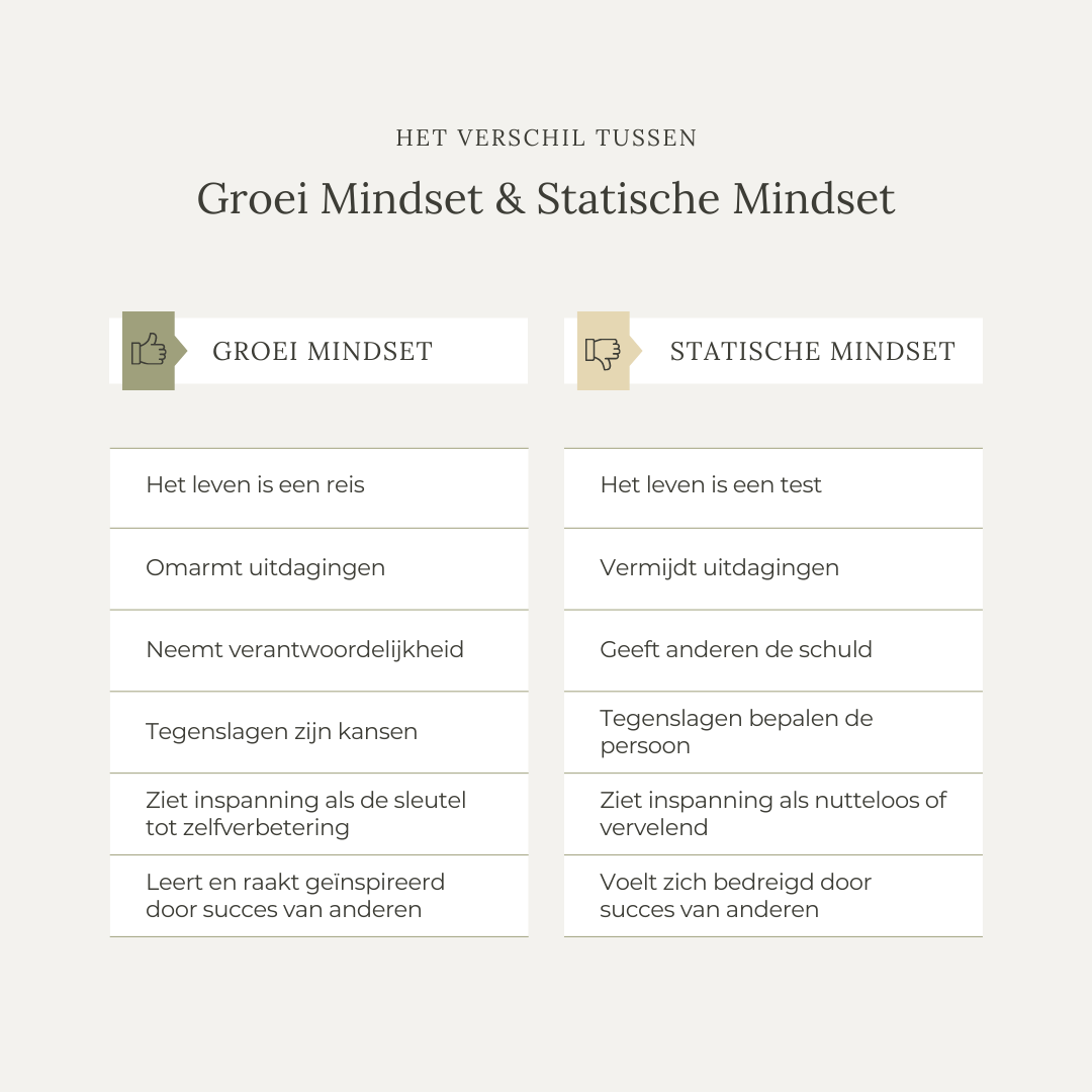 Statische versus groei mindset